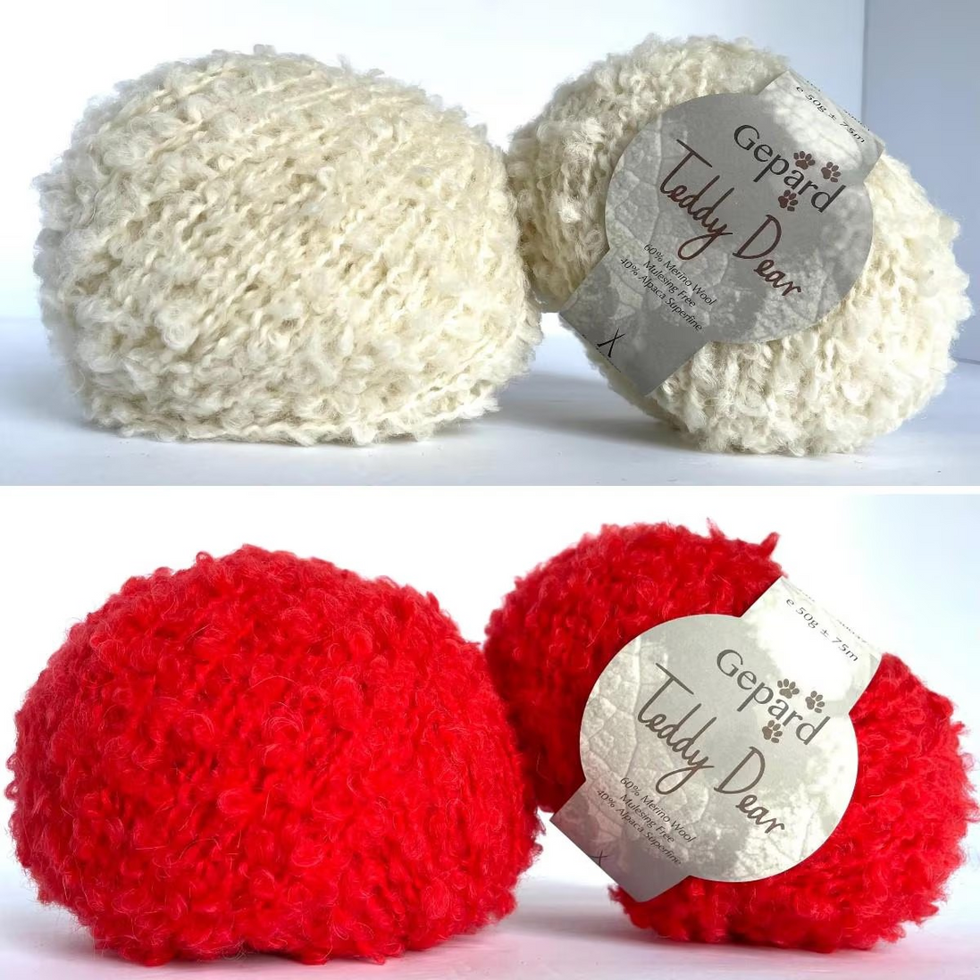 Teddy Yarn Soft Looped Gepard Boucle Yarn for Knitting Crochet Project Super Bulky Weight Gift Idea Baby Outfit Sweater Cardigan Scarf Hat