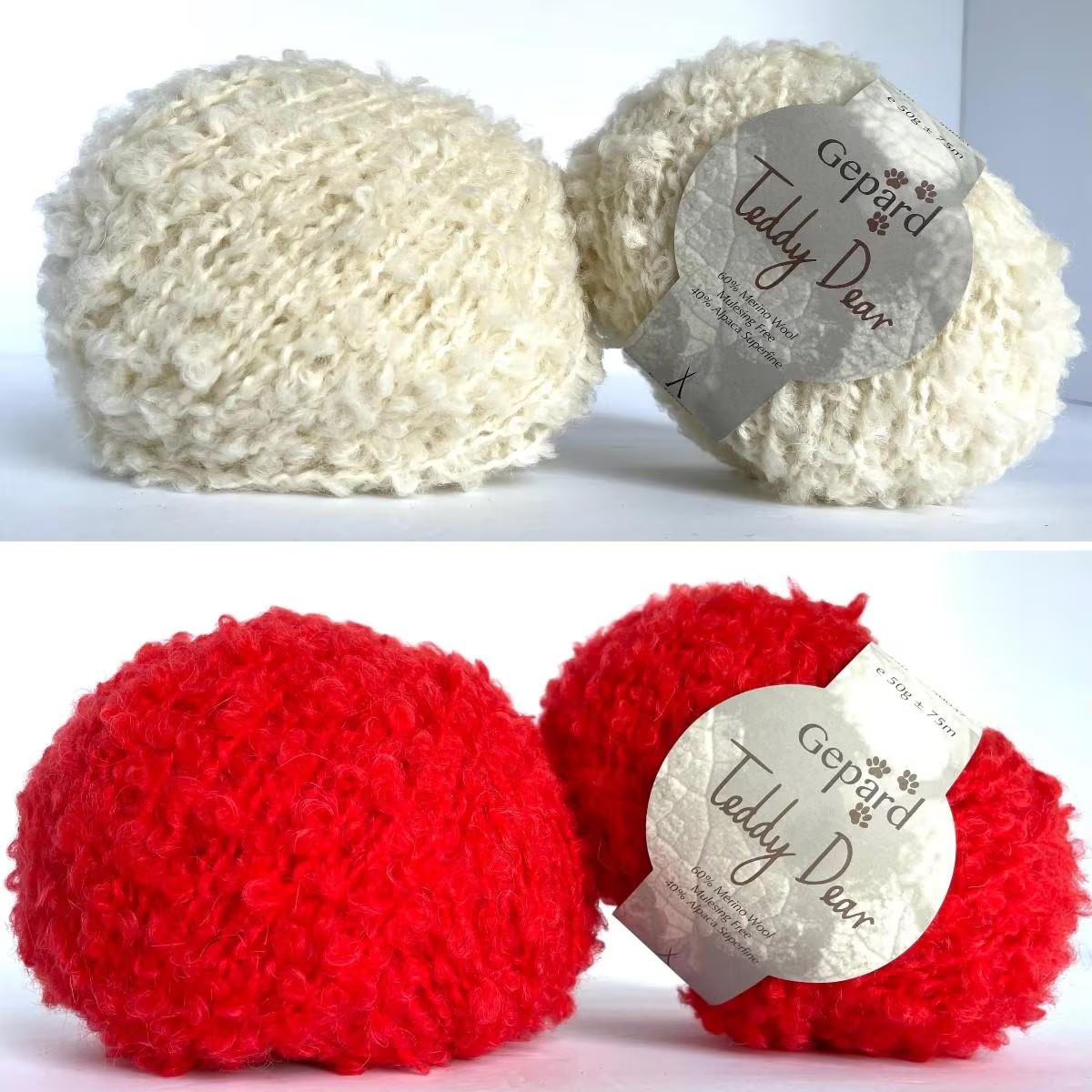 Teddy Yarn Soft Looped Gepard Boucle Yarn for Knitting Crochet Project Super Bulky Weight Gift Idea Baby Outfit Sweater Cardigan Scarf Hat