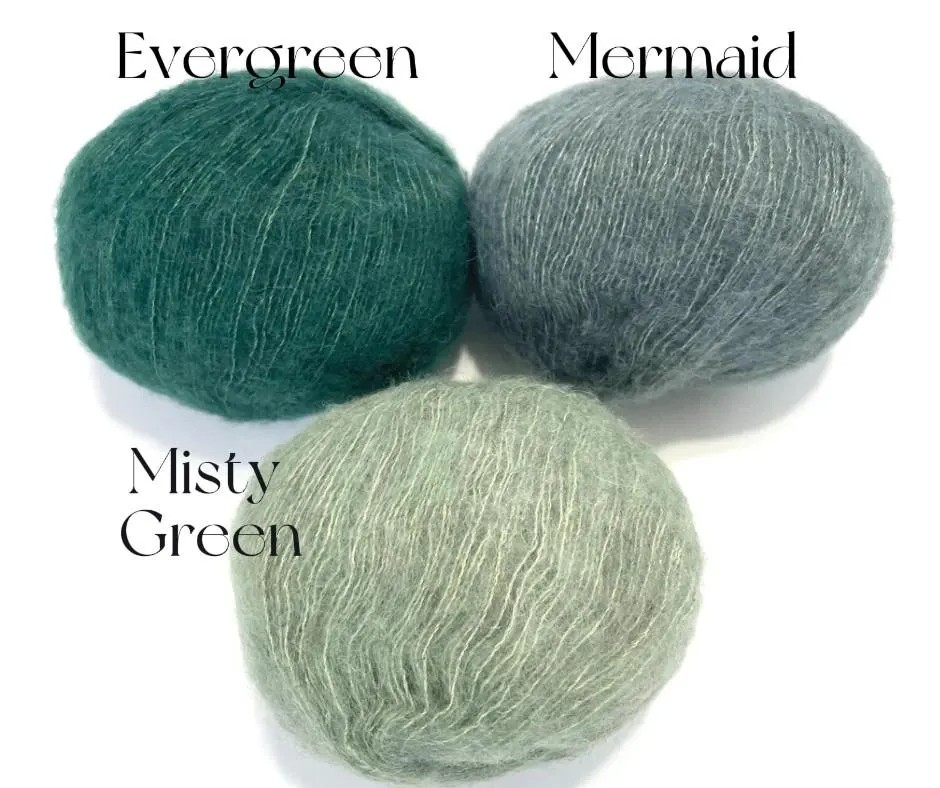 Baby Alpaca Silk Merino Wool Yak Blend Best Alternative for Mohair by Holst Garn Lucia Luxurious Lace Yarn Trendy Colors Replacement Mohair Comfort Colors Not Shed