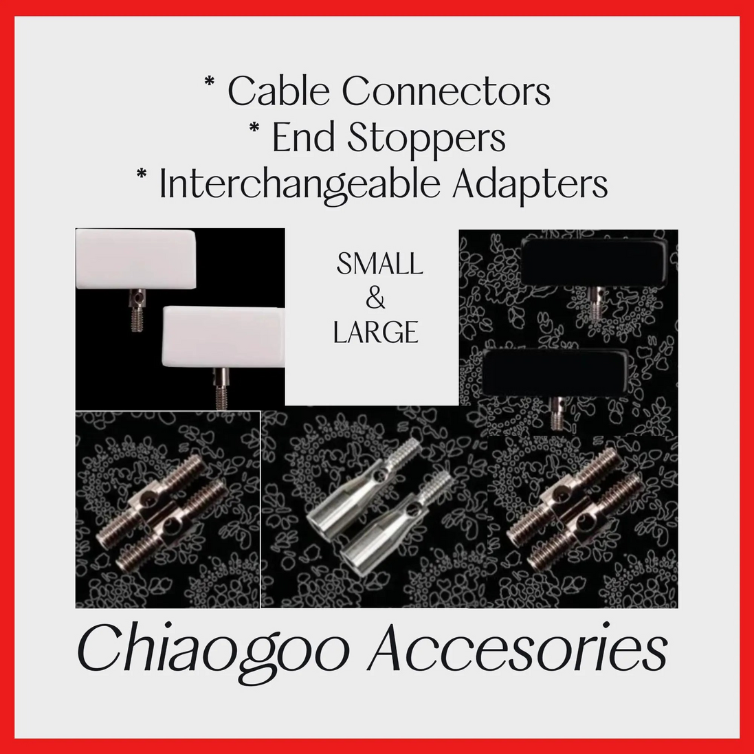 Chiaogoo Adapter Knitting Cable Connector Size Small Large Joiner End Cap Cable End Stopper Interchangeable Adapter Pack Tool Accessory Set
