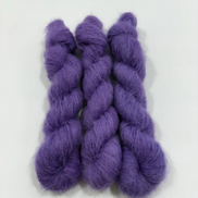 Suri Alpaca Silk Hand Dyed Mohair Alternative Sensitive Skin Option Purple Knit Lace Yarn Halo Tonal Unique Soft One Of A Kind Crochet Wool