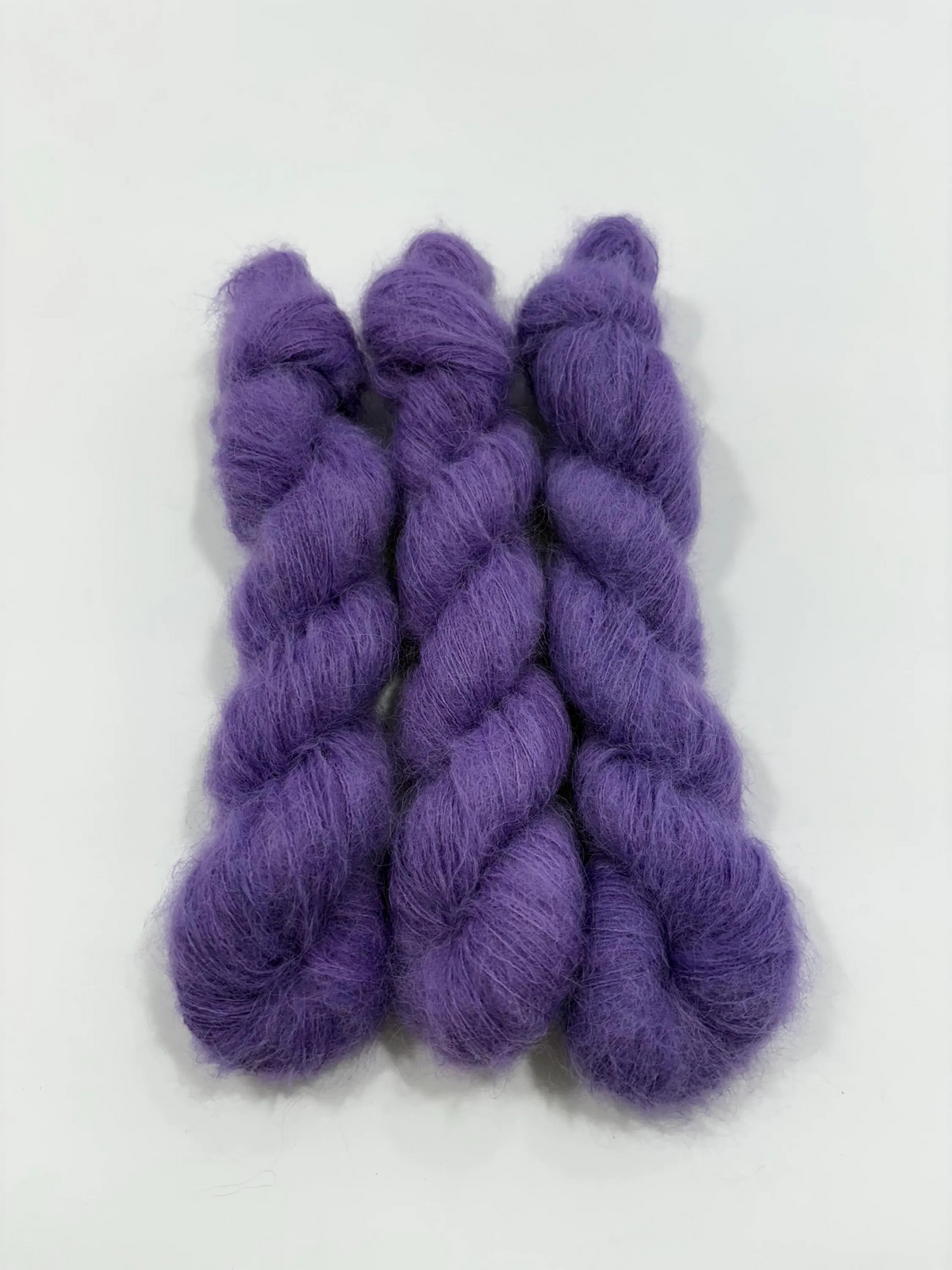 Suri Alpaca Silk Hand Dyed Mohair Alternative Sensitive Skin Option Purple Knit Lace Yarn Halo Tonal Unique Soft One Of A Kind Crochet Wool