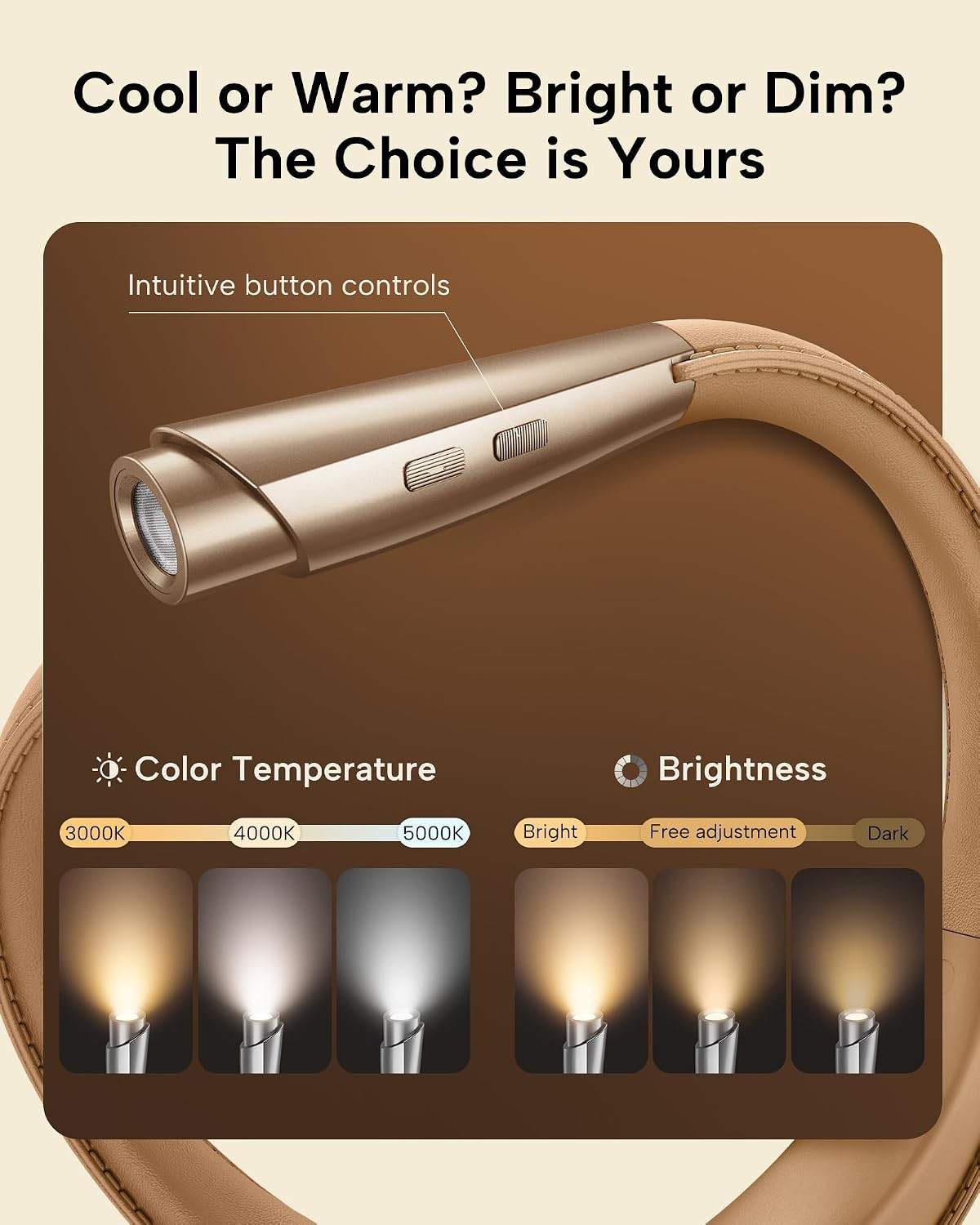 Neck Light Knitting Crochet 3 color adjustable brightness rechargeable LED Lamp