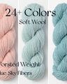 Blue Sky Fibers Woolstok Worsted Yarn 50g 100% Fine Highland Wool Soft Peruvian Wool Yarn with beautiful stitch definition Perfect for sweaters hats scarves colorwork and more