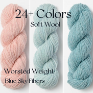 Blue Sky Fibers Woolstok Worsted Yarn 50g 100% Fine Highland Wool Soft Peruvian Wool Yarn with beautiful stitch definition Perfect for sweaters hats scarves colorwork and more