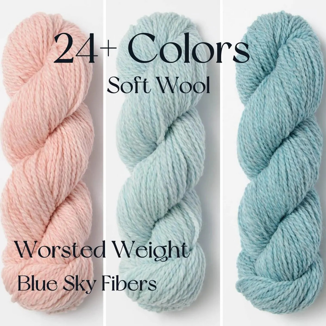 Blue Sky Fibers Woolstok Worsted Yarn 50g 100% Fine Highland Wool Soft Peruvian Wool Yarn with beautiful stitch definition Perfect for sweaters hats scarves colorwork and more