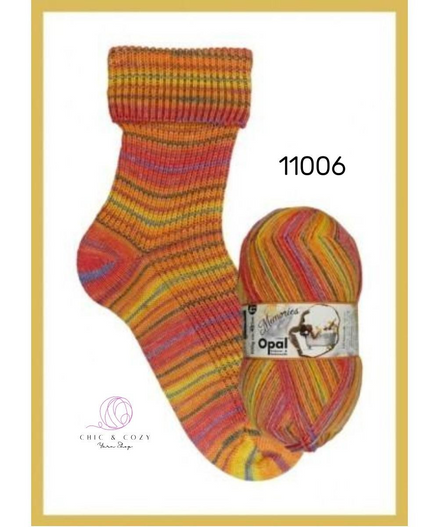 Sock Yarn Opal Wool and Nylon Yarn Sock Fingering Weight for Knitters and Crocheters Multicolor Wool Ideal for Family Holiday Gifts Soft Wool Memory Funny Fruits Crazy Waters Collections