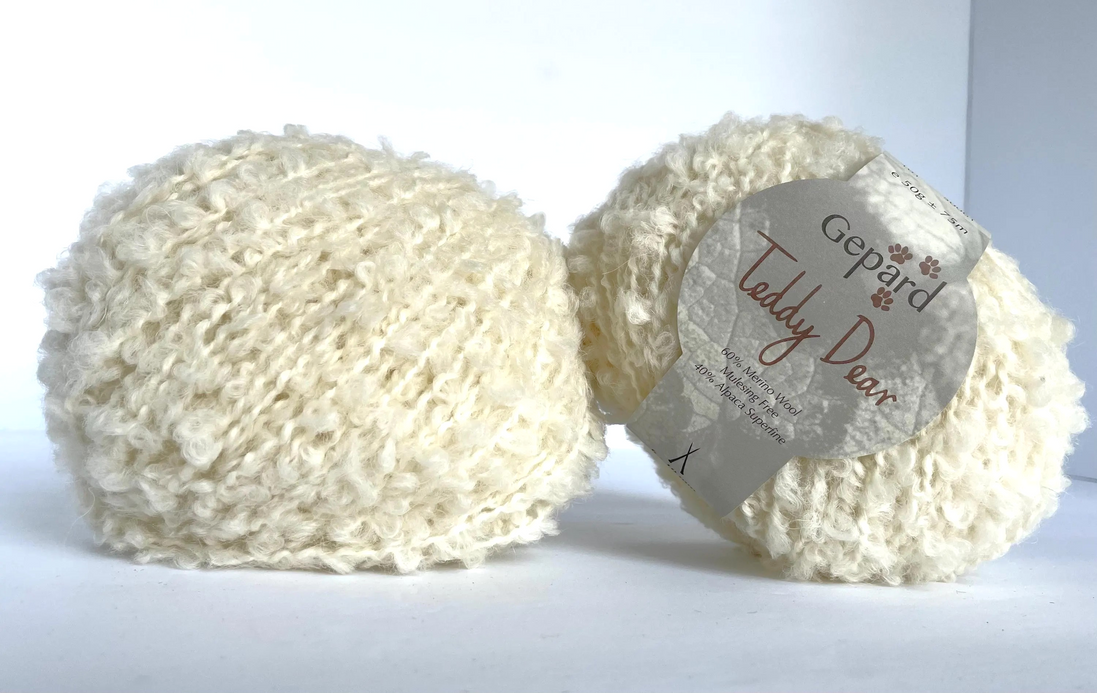 Teddy Yarn Soft Looped Gepard Boucle Yarn for Knitting Crochet Project Super Bulky Weight Gift Idea Baby Outfit Sweater Cardigan Scarf Hat