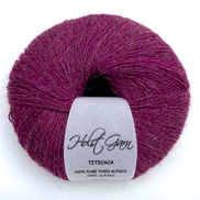 Holst Garn Titicaca Yarn is a Lace Weigh Plump Fluffy Alpaca with Soft Halo Ideal for Mohair Replacement in many colors like Pink Green Red Gray Blue Beige White Purple Brown