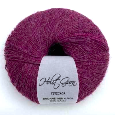 Holst Garn Titicaca Yarn is a Lace Weigh Plump Fluffy Alpaca with Soft Halo Ideal for Mohair Replacement in many colors like Pink Green Red Gray Blue Beige White Purple Brown