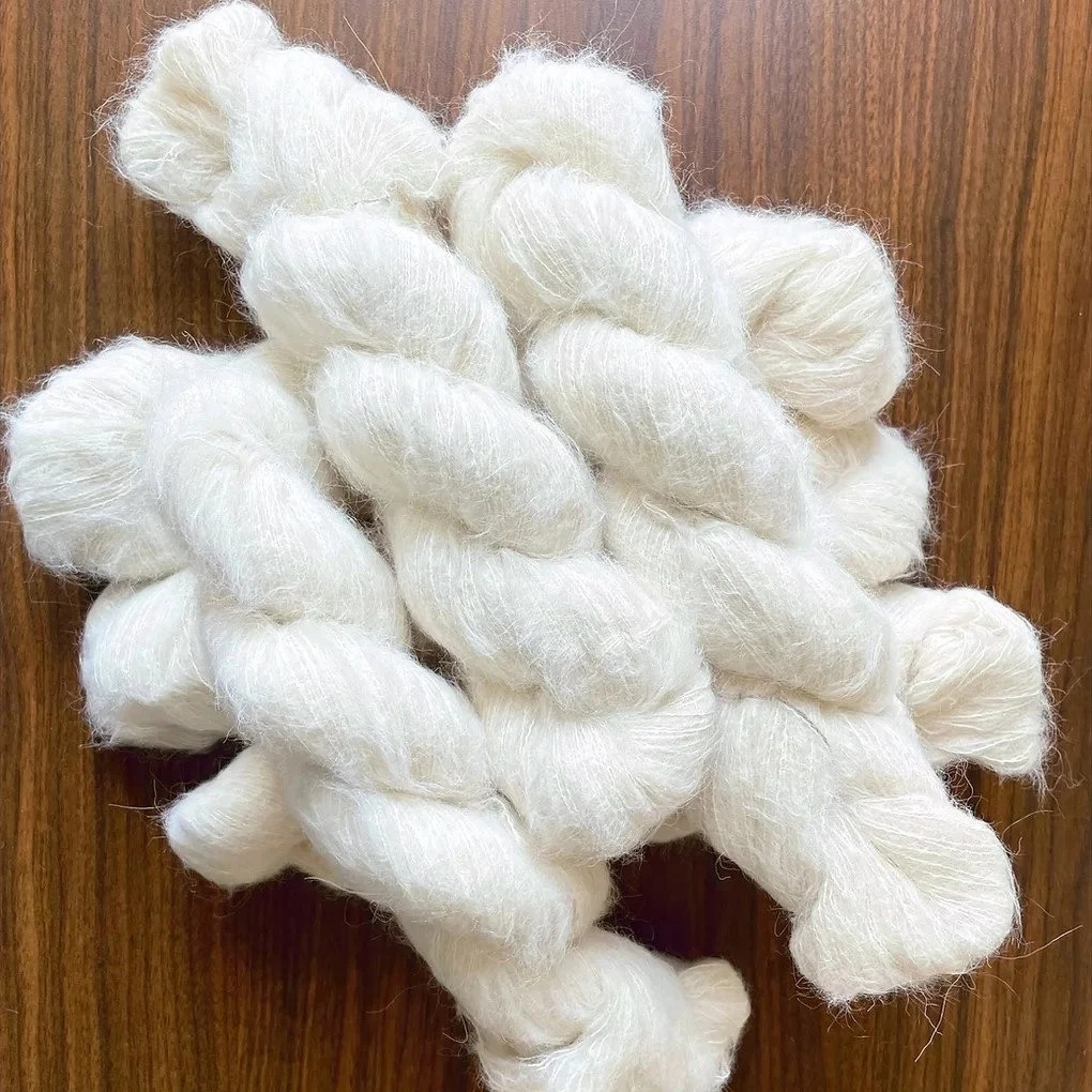 Baby Suri and Silk Hypoallergenic Best Option for Sensitive Skin Substitute for Mohair Super Soft and Fluffy Lace weight for Itself and or Combine with Wool