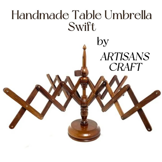 Table Umbrella Swift Artisan Craft High Quality Handmade Table Swift Yarn Winding Solid Wood Handcrafted Indian Swif Maker Knitter Crocheter