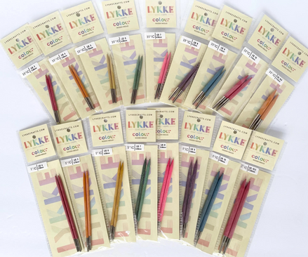 5" Lykke Interchangeable Needle TIPS US Size 4 5 6 7 8 9 10 10.5 Lykke Color Needle Tips 5 inches Handmade Individual Needle Tip Pair Cable