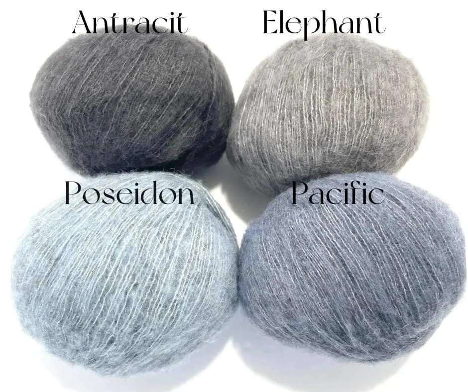 Baby Alpaca Silk Merino Wool Yak Blend Best Alternative for Mohair by Holst Garn Lucia Luxurious Lace Yarn Trendy Colors Replacement Mohair Comfort Colors Not Shed