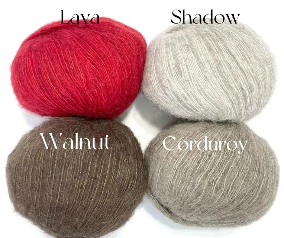 Baby Alpaca Silk Merino Wool Yak Blend Best Alternative for Mohair by Holst Garn Lucia Luxurious Lace Yarn Trendy Colors Replacement Mohair Comfort Colors Not Shed