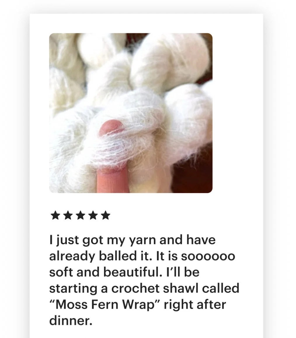 Baby Suri and Silk Hypoallergenic Best Option for Sensitive Skin Substitute for Mohair Super Soft and Fluffy Lace weight for Itself and or Combine with Wool