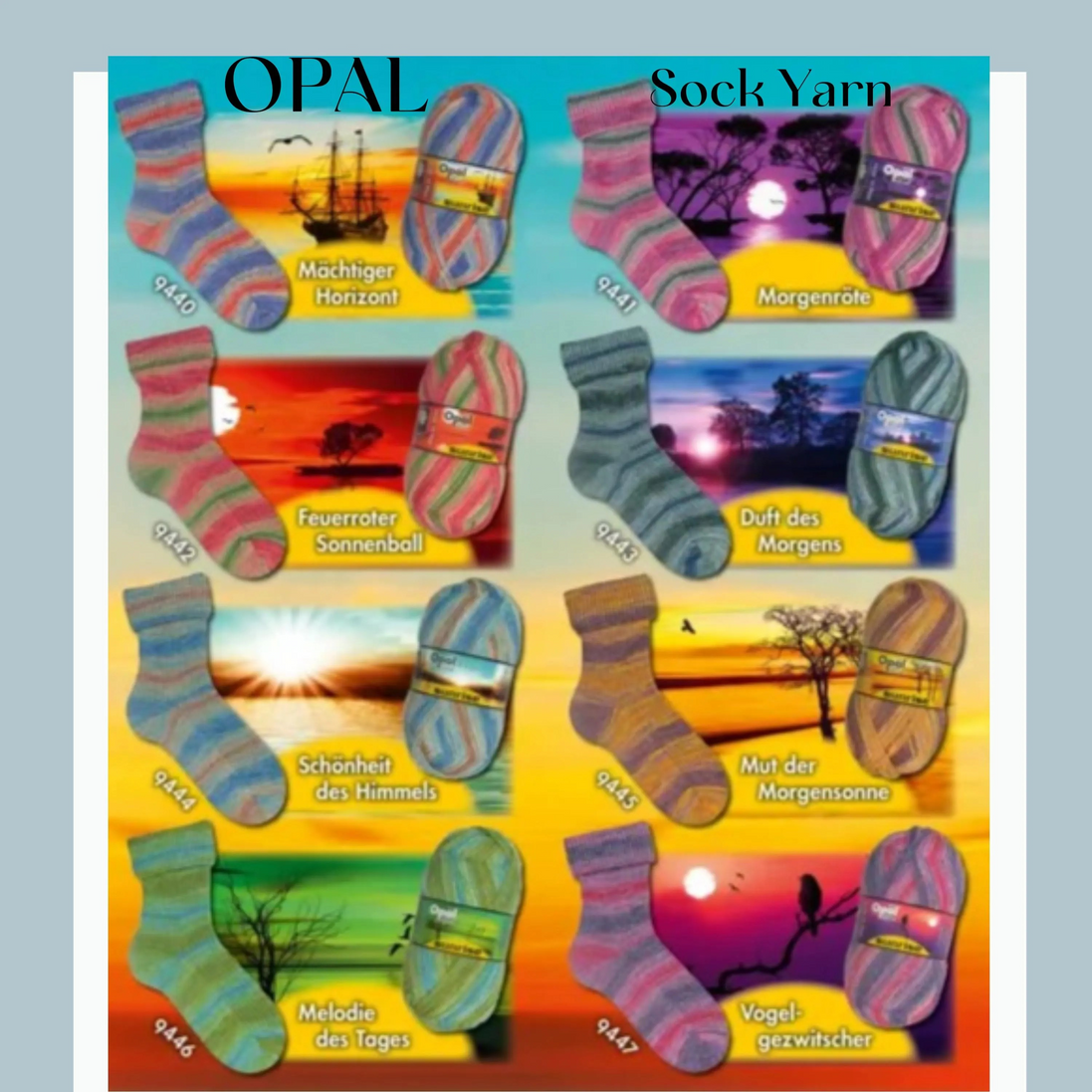 Opal Sock Yarn Collection Wool and Nylon Fingering Weight for Garments and Sock Knitting Selection Made in Germany Many Color Available