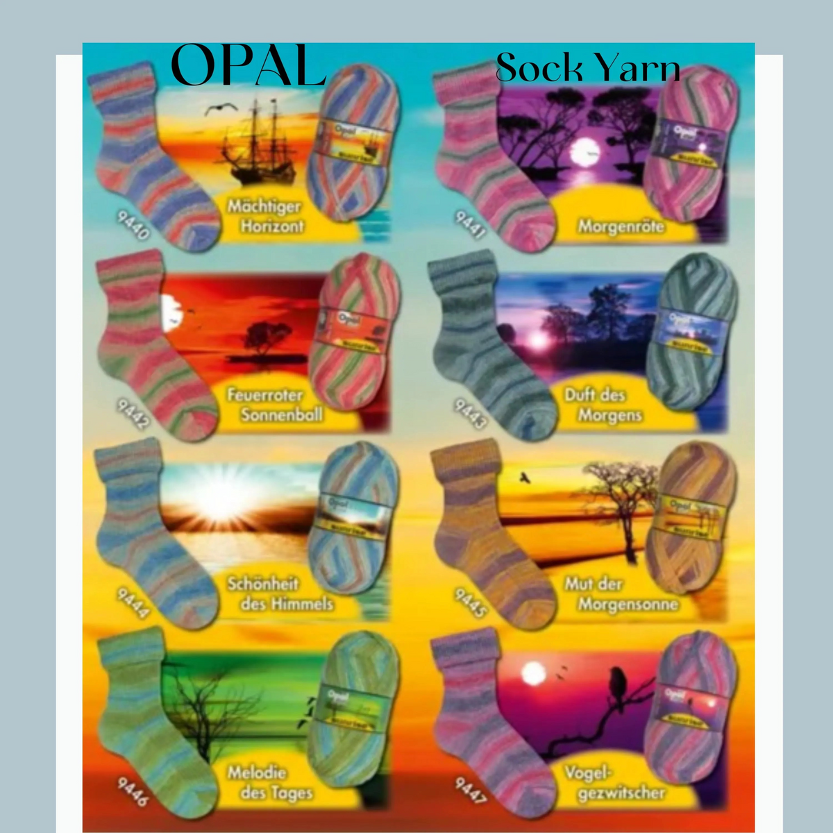 Opal Sock Yarn Collection Wool and Nylon Fingering Weight for Garments and Sock Knitting Selection Made in Germany Many Color Available