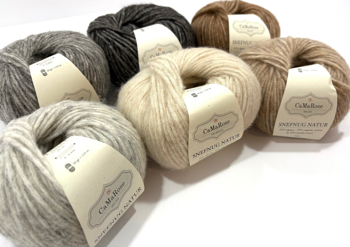 CaMaRose Snefnug Naturals Yarn Soft Timeless Neutral Yarn Scandinavian Style Yarn Earthy Colors for Knitting and Crochet Garments Handmade Gifts