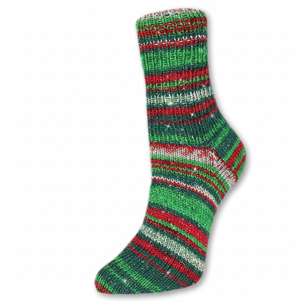 Sparkle Sock Yarn Christmas Color Yarn Metallic Festive Handmade Crochet Blanket Holiday Knits Gift Everyone Christmas Day Present Rellana