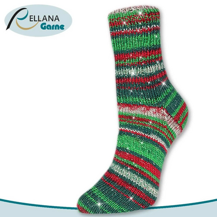 Sparkle Sock Yarn Christmas Color Yarn Metallic Festive Handmade Crochet Blanket Holiday Knits Gift Everyone Christmas Day Present Rellana