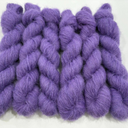 Suri Alpaca Silk Hand Dyed Mohair Alternative Sensitive Skin Option Purple Knit Lace Yarn Halo Tonal Unique Soft One Of A Kind Crochet Wool
