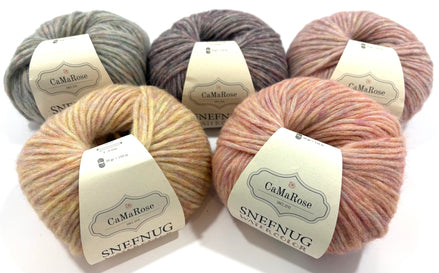 Snefnug Watercolors by CaMaRose Yarn Soft Natural Fiber Blend Lightweight Worsted Yarn Beautiful Mélange Multicolor Yarn for Knitting Sweaters and Cardigans Alpaca Organic Cotton Merino Wool