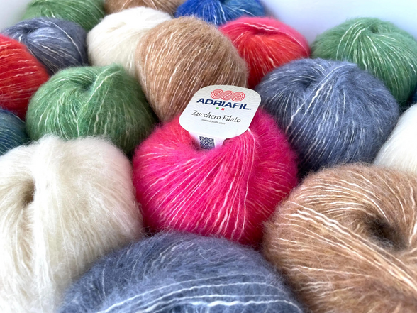 Fluff Yarn Quality Wool Knitting Crochet DK Worsted Bulky Solid Colors and Bicolor Effect Yarn Light Fun Sweater Posh Casual Cardigan Gift Knit Project Crochet Garment Zucchero Filato by Adriafil