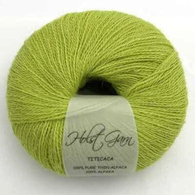 Holst Garn Titicaca Yarn is a Lace Weigh Plump Fluffy Alpaca with Soft Halo Ideal for Mohair Replacement in many colors like Pink Green Red Gray Blue Beige White Purple Brown