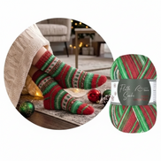 Sparkle Sock Yarn Christmas Color Yarn Metallic Festive Handmade Crochet Blanket Holiday Knits Gift Everyone Christmas Day Present Rellana