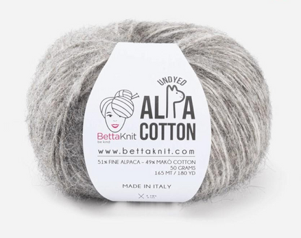 Alpaca Cotton Yarn Airy Blown Yarn Light and Soft Wool Fluffy Yarn for Sweaters Shawls Sport DK Weight Alpa Cotton by BettaKnit Italian Wool