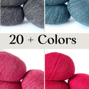 Holst Garn Titicaca Yarn is a Lace Weigh Plump Fluffy Alpaca with Soft Halo Ideal for Mohair Replacement in many colors like Pink Green Red Gray Blue Beige White Purple Brown