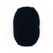 Bulky Weight Yarn 100% Merino Wool Super Bulky Yarn Weight 6 Chunky Natural Wool Yarn for Knitting & Crochet Quick Project Yarn. A skein of black merino wool yarn with a red and white paper label reading 'World of Wool Chubbs' on a white marble background.