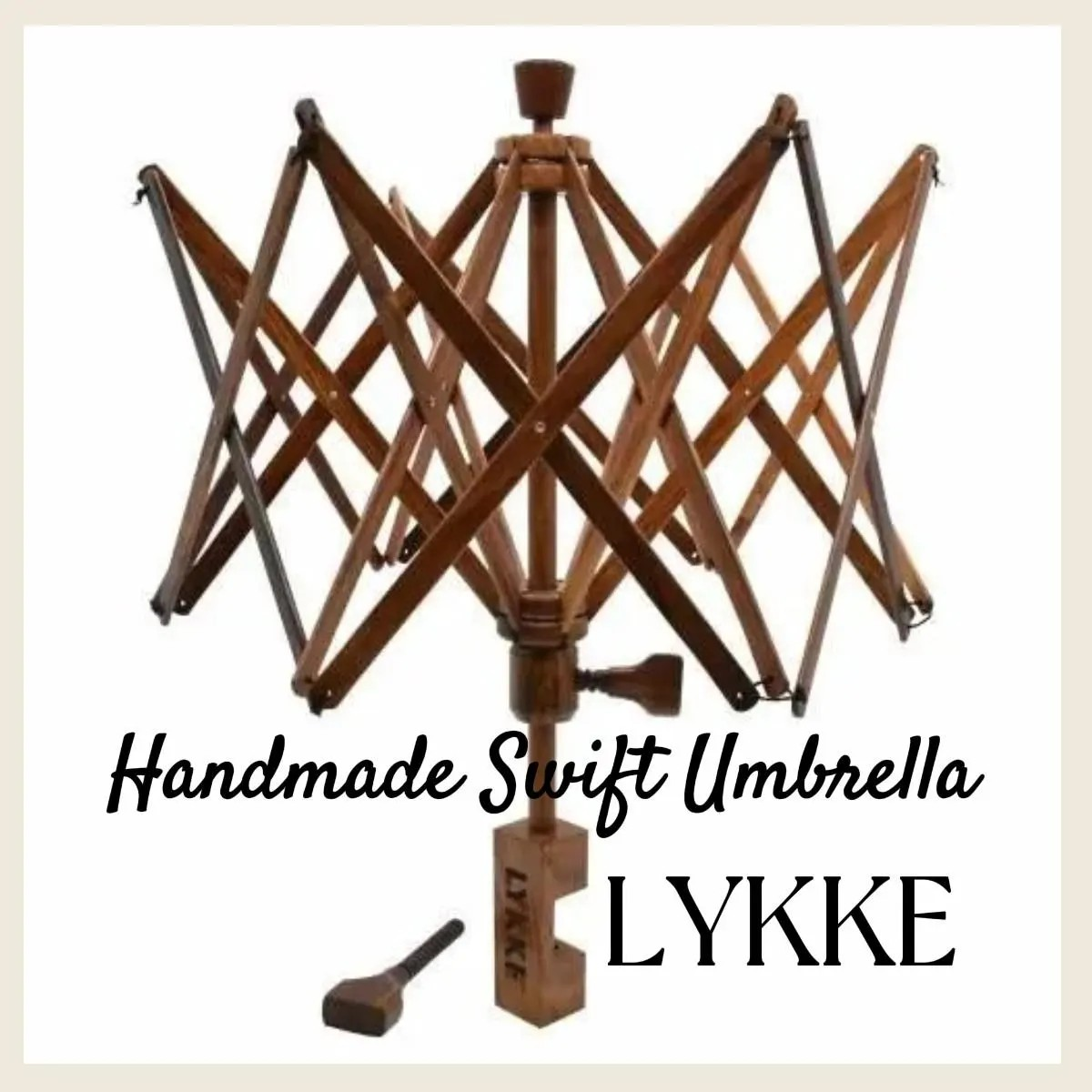 Umbrella Swift for Knitting Crochet Wood Durable Lifetime Use Lykke Swift Umbrella Style Winding Safety Pin Key Yarn Balling Secure Locking