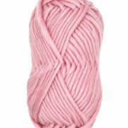 Bulky Weight Yarn 100% Merino Wool Super Bulky Yarn Weight 6 Chunky Natural Wool Yarn for Knitting & Crochet Quick Project Yarn. A skein of soft pink yarn photographed against a plain white background.