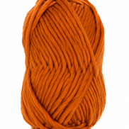 Bulky Weight Yarn 100% Merino Wool Super Bulky Yarn Weight 6 Chunky Natural Wool Yarn for Knitting & Crochet Quick Project Yarn. A single ball of thick, twisted yarn in a warm rust-orange color, isolated on a solid white background.