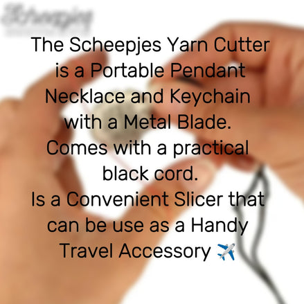 Scheepjes Yarn Cutter Portable Pendant Necklace and Keychain with Metal Blade Tool for Crafter Yarn Slicer Gift Idea for Knitters and Crocheters as a Travel Accessory
