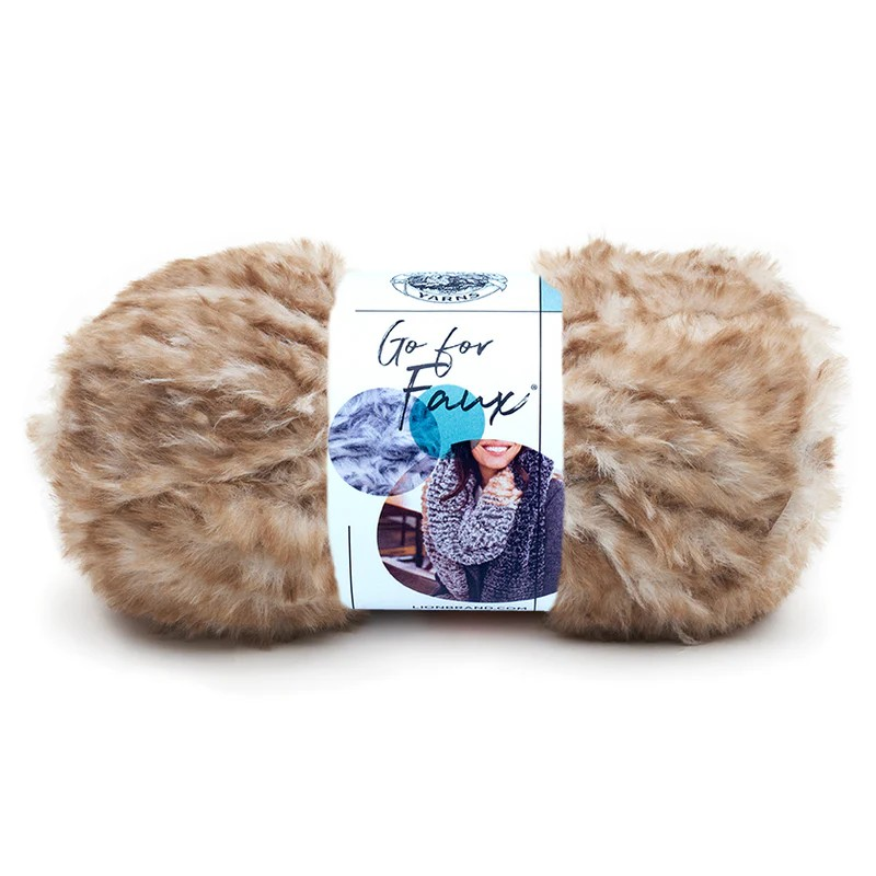 Go For Faux Yarn by Lion Brand Super Bulky Yarn Cozy Throw Blanket Chunky Scarf Mittens Hats Pet Bed Luxurious Home Decor Yarn for fast plush handmade gifts Beginner Friendly Yarn
