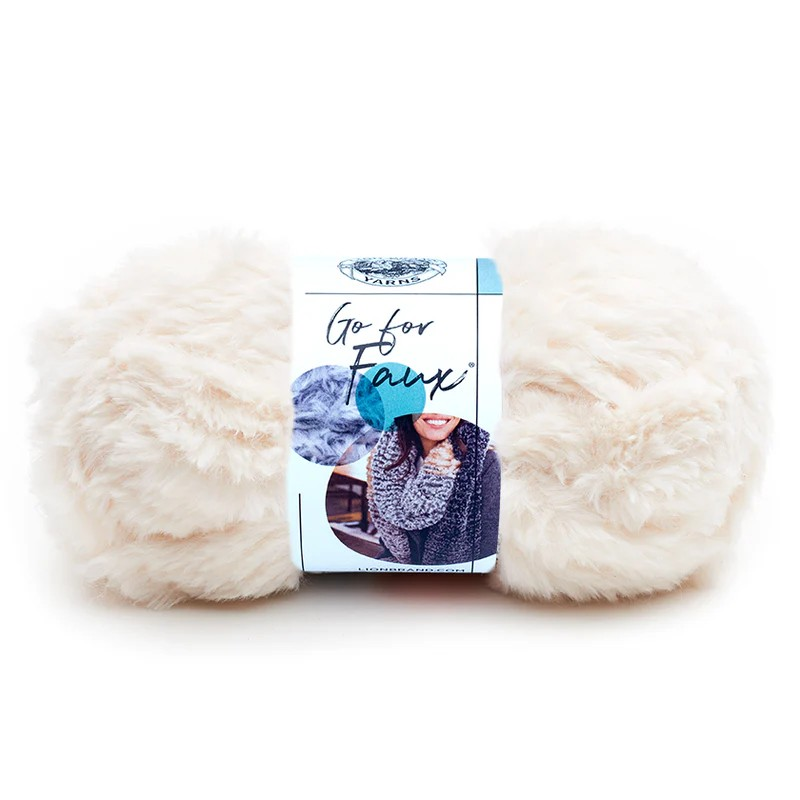 Go For Faux Yarn by Lion Brand Super Bulky Yarn Cozy Throw Blanket Chunky Scarf Mittens Hats Pet Bed Luxurious Home Decor Yarn for fast plush handmade gifts Beginner Friendly Yarn