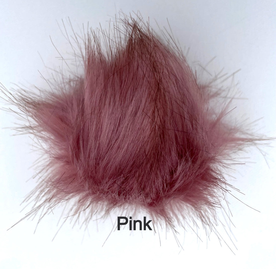 Faux Fur Pom Poms with Elastic Band Pompom for Hats Accessory for Scarves Purses Shoes Keychains 3.5 inches