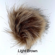 Faux Fur Pom Poms with Elastic Band Pompom for Hats Accessory for Scarves Purses Shoes Keychains 3.5 inches