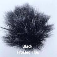 Faux Fur Pom Poms with Elastic Band Pompom for Hats Accessory for Scarves Purses Shoes Keychains 3.5 inches