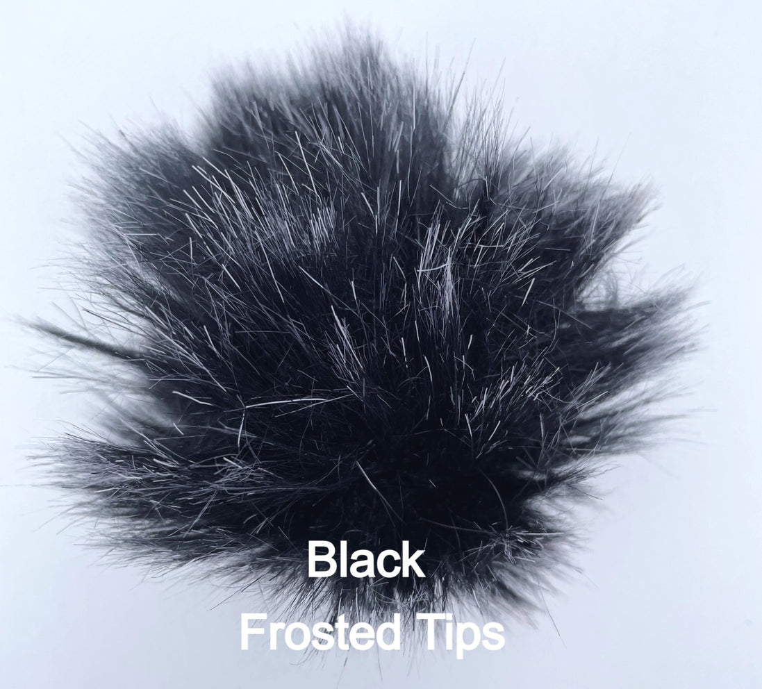 Faux Fur Pom Poms with Elastic Band Pompom for Hats Accessory for Scarves Purses Shoes Keychains 3.5 inches