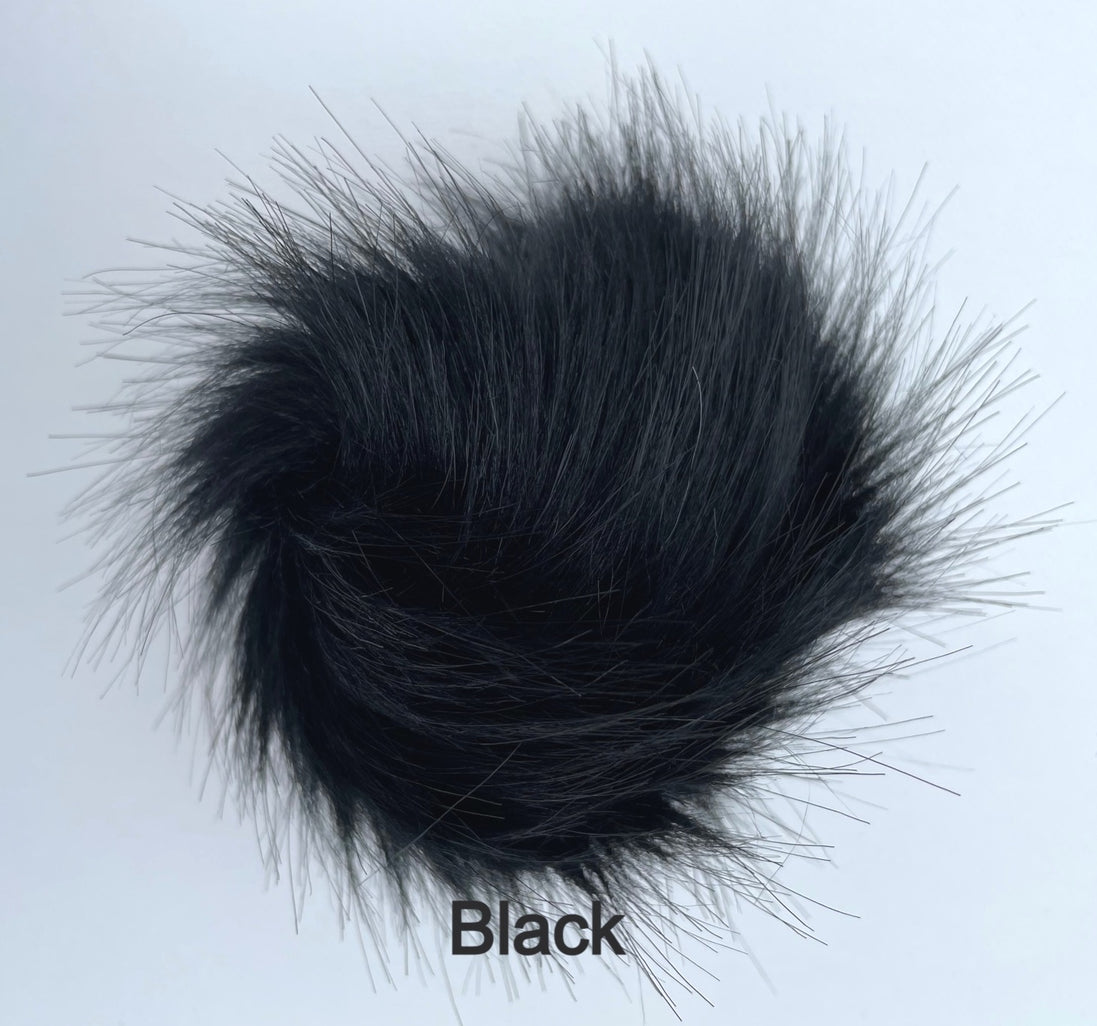 Faux Fur Pom Poms with Elastic Band Pompom for Hats Accessory for Scarves Purses Shoes Keychains 3.5 inches