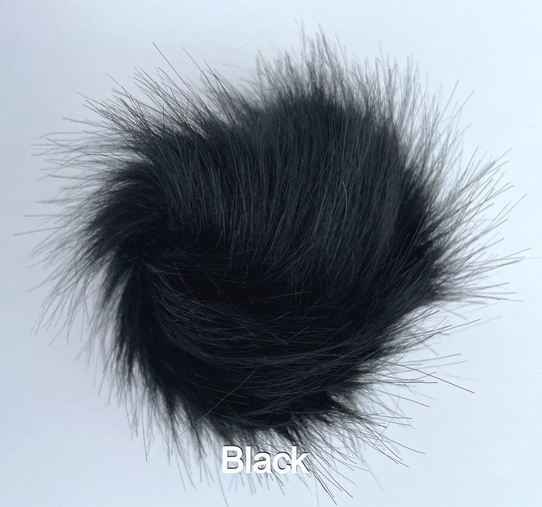 Faux Fur Pom Poms with Elastic Band Pompom for Hats Accessory for Scarves Purses Shoes Keychains 3.5 inches