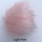 Faux Fur Pom Poms with Elastic Band Pompom for Hats Accessory for Scarves Purses Shoes Keychains 3.5 inches