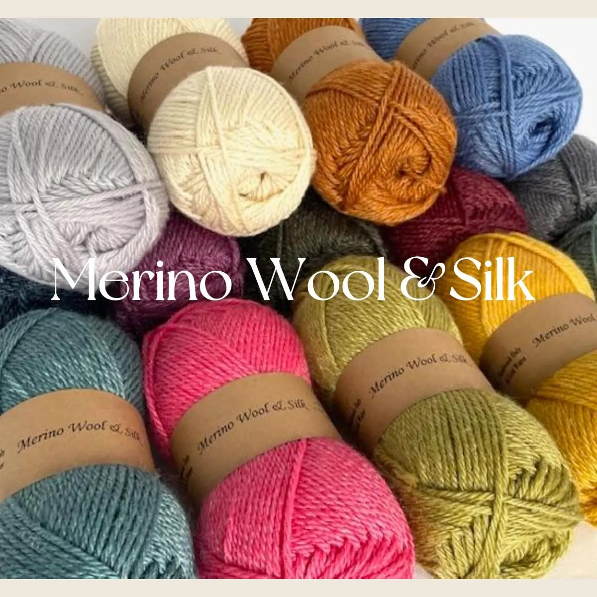 Merino Wool Silk Yarn DK Weigh Gift Idea Knit Sweater Shawl Cardigan Crochet Baby Blanket Soft Wool White Pink Blue Green Gray Orange Yellow