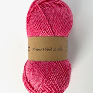 Merino Wool Silk Yarn DK Weigh Gift Idea Knit Sweater Shawl Cardigan Crochet Baby Blanket Soft Wool White Pink Blue Green Gray Orange Yellow