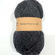 Merino Wool Silk Yarn DK Weigh Gift Idea Knit Sweater Shawl Cardigan Crochet Baby Blanket Soft Wool White Pink Blue Green Gray Orange Yellow
