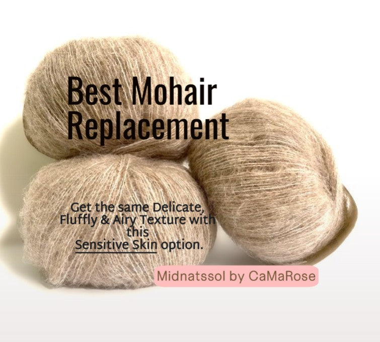 CaMaRose Substitute Mohair Midnatssol Gift Idea for Sensitive Skin Replacement for Mohair Baby Alpaca Merino Wool Tencel Soft Light Lace
